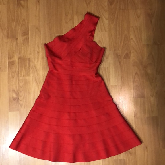 Herve Leger Sydney Flare-Skirt Bandage Dress - Picture 5 of 17